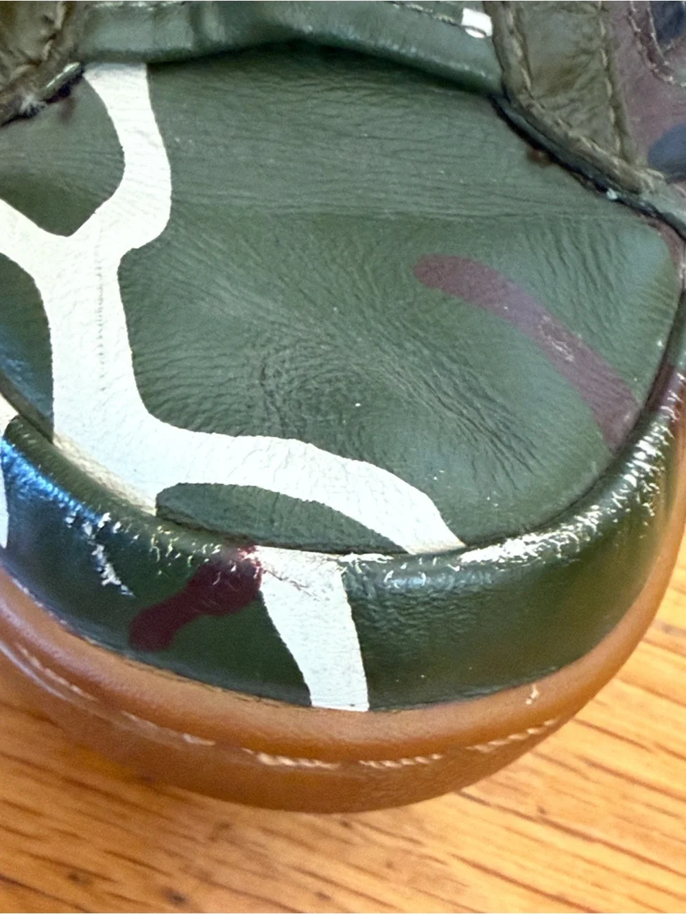 L.A.M.B. Women's Camo Green Slip-On Sneakers